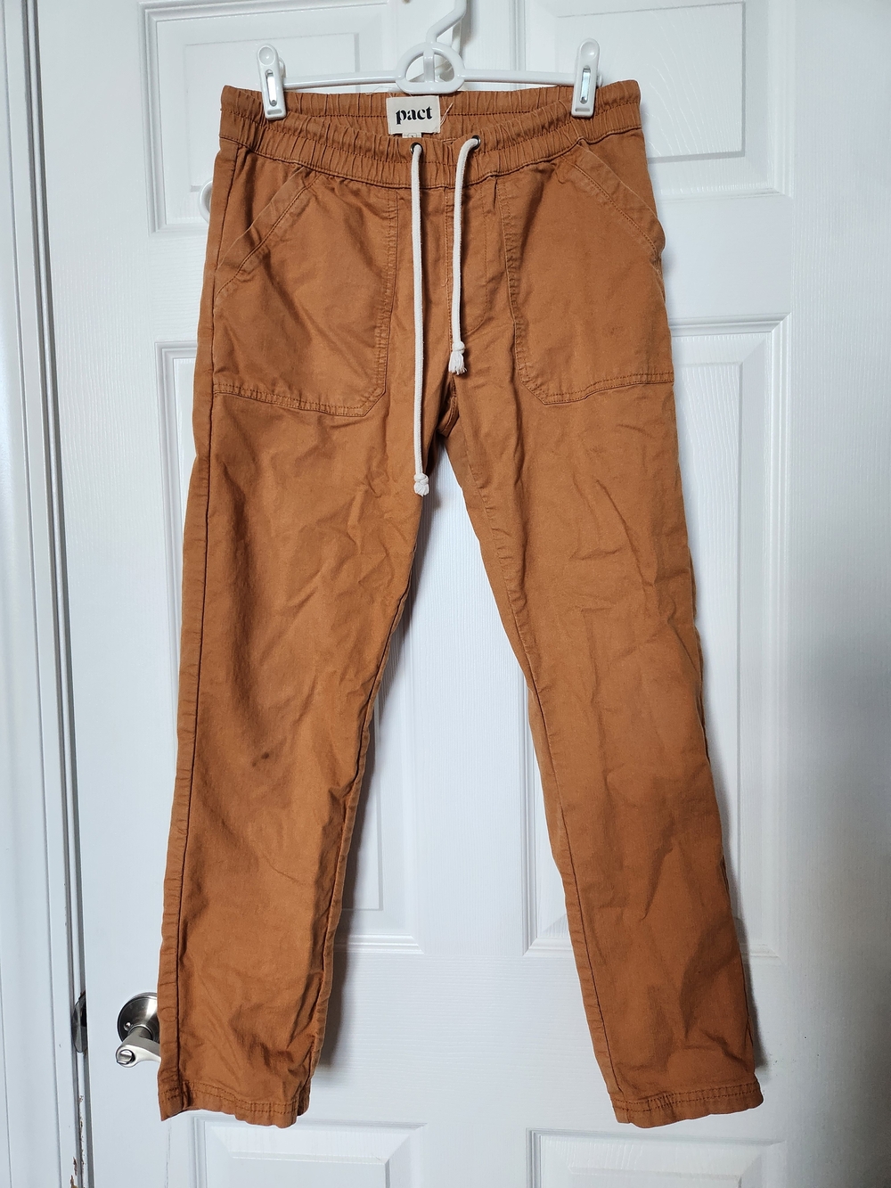Pact Women's Drawstring Chinos - Tan Brown